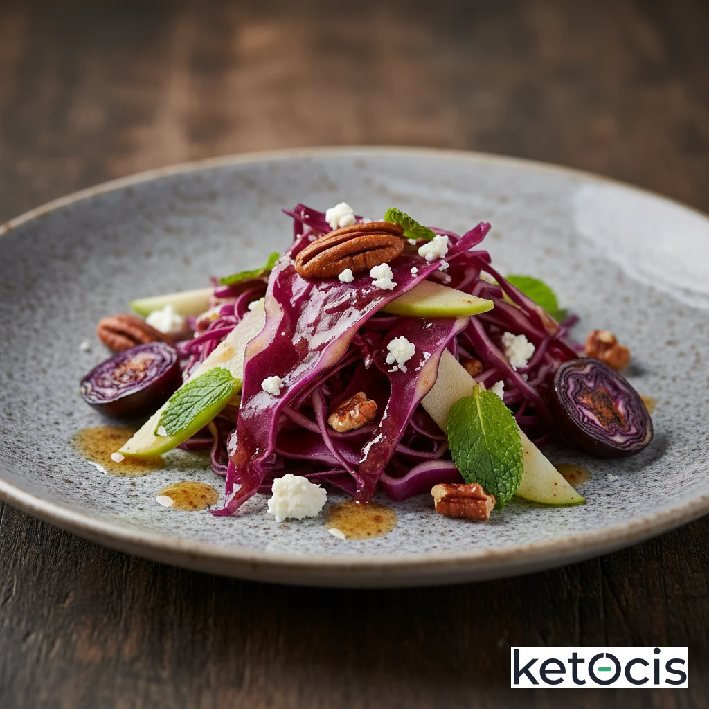 Ensalada Keto de Col Lombardia con Vinagreta de Sidra de Manzana