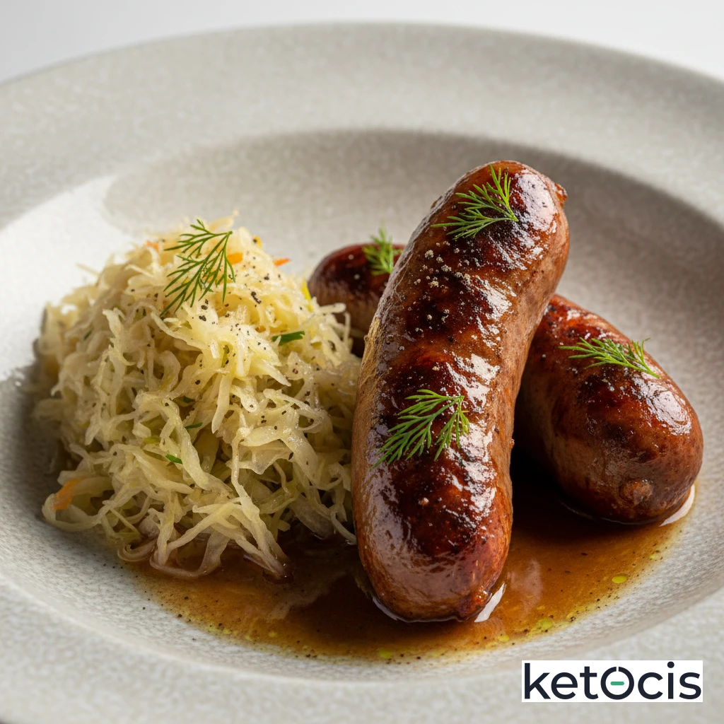 Salchichas Keto Estilo Frankfurt Estofadas con Chucrut Artesanal