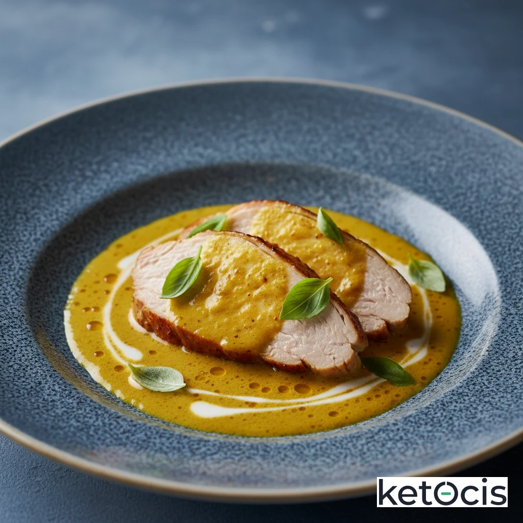 Pavo Cetogénico al Curry Amarillo con Leche de Coco y Albahaca