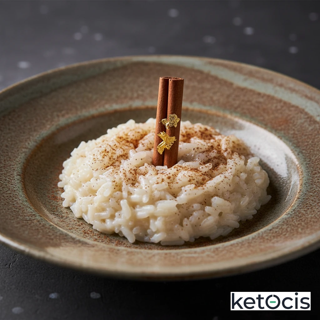 Arroz con Leche Keto Usando Arroz Shirataki y Canela en Rama