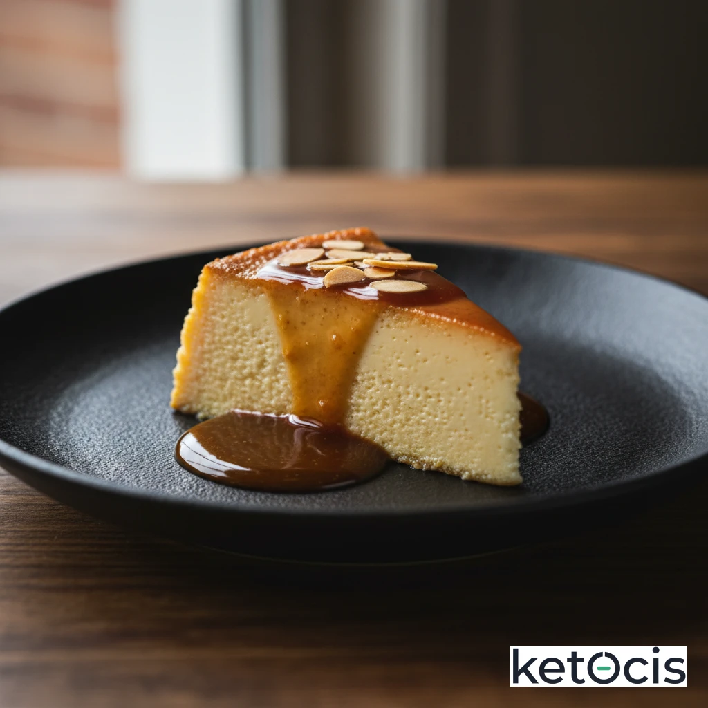Flan Keto de Almendras con Caramelo Cero Azúcar