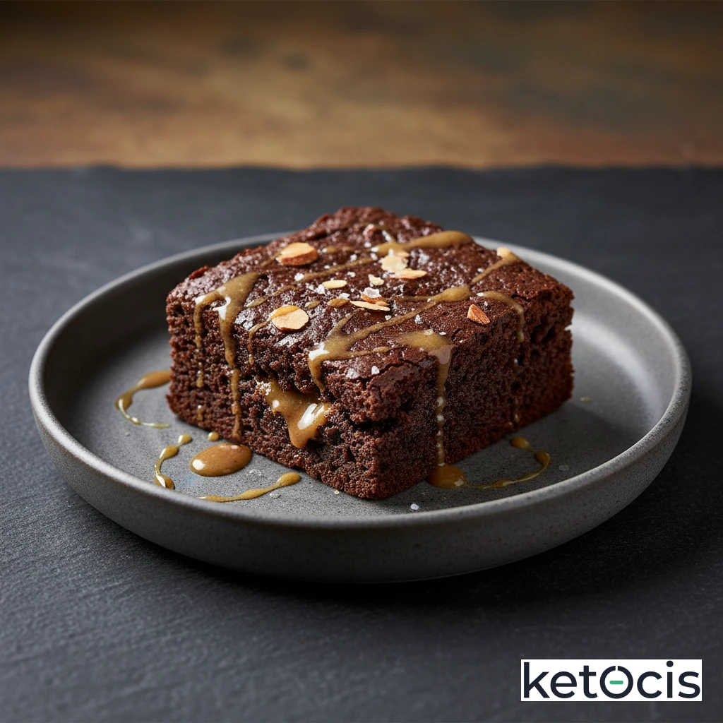 Brownie Keto de Mantequilla de Almendras Estilo Fudge Meloso