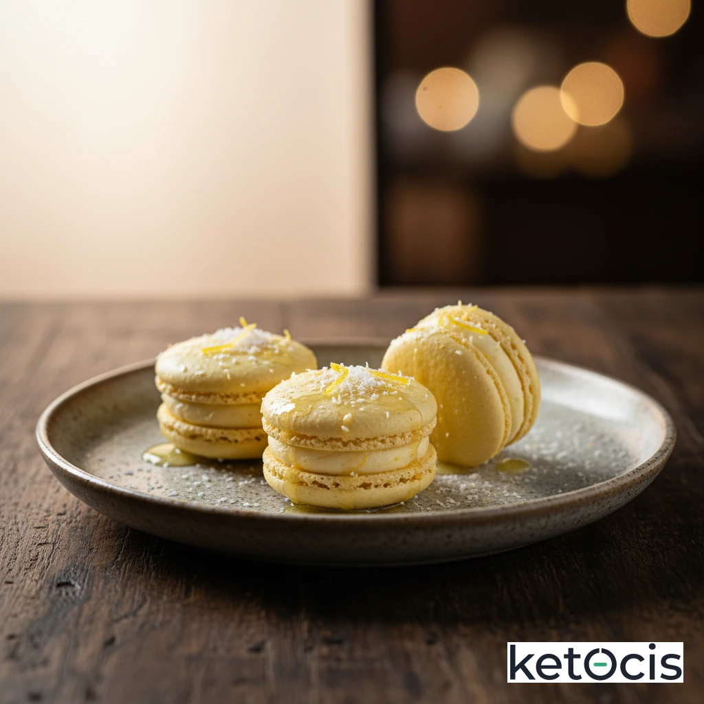 Galletas Cetogénicas Tipo Macaron de Limón y Coco Rallado