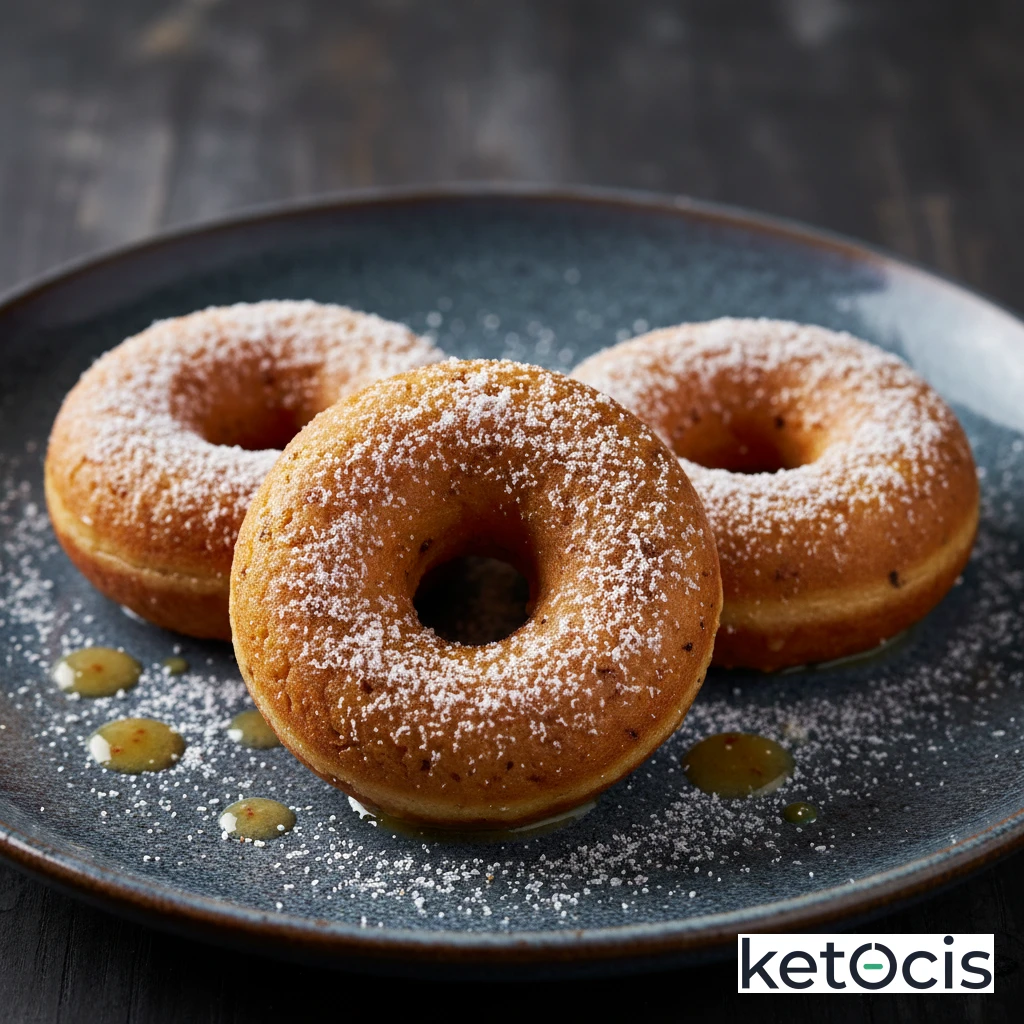 Donuts Keto de Calabaza Asada y Especias Cubiertos de Eritritol