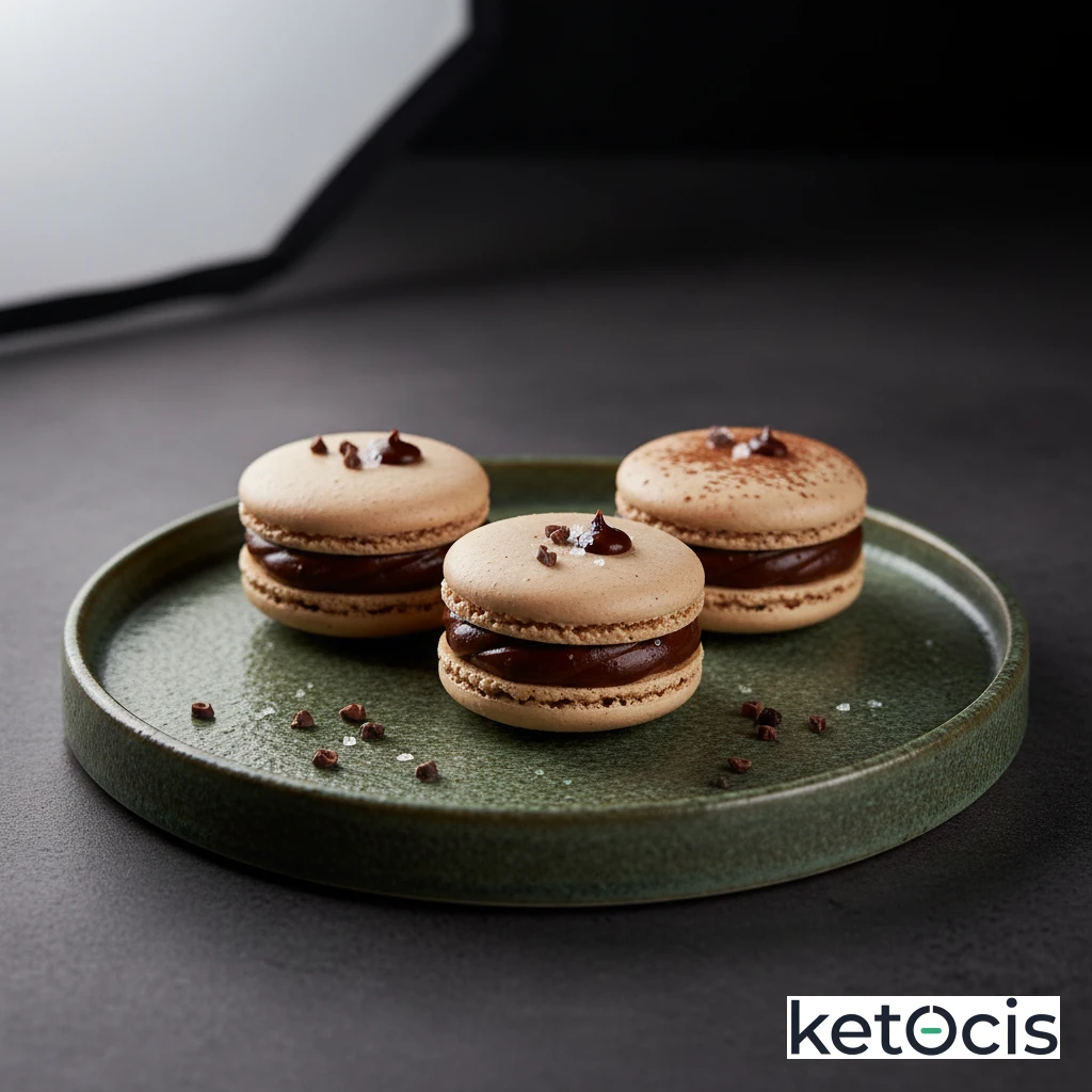 Macarons Keto Franceses con Ganache de Chocolate Negro Orgánico
