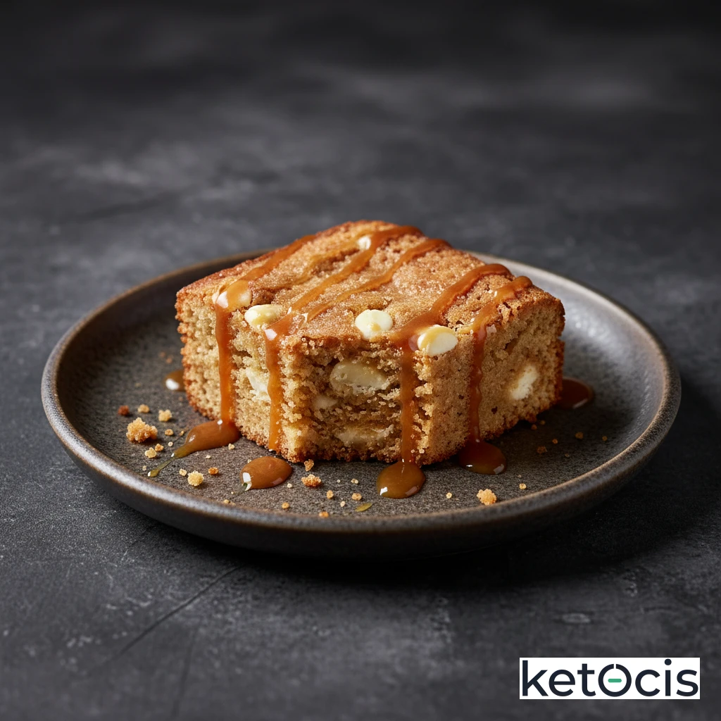 Blondie Cetogénico con Chispas de Chocolate Blanco Sin Azúcar Añadido