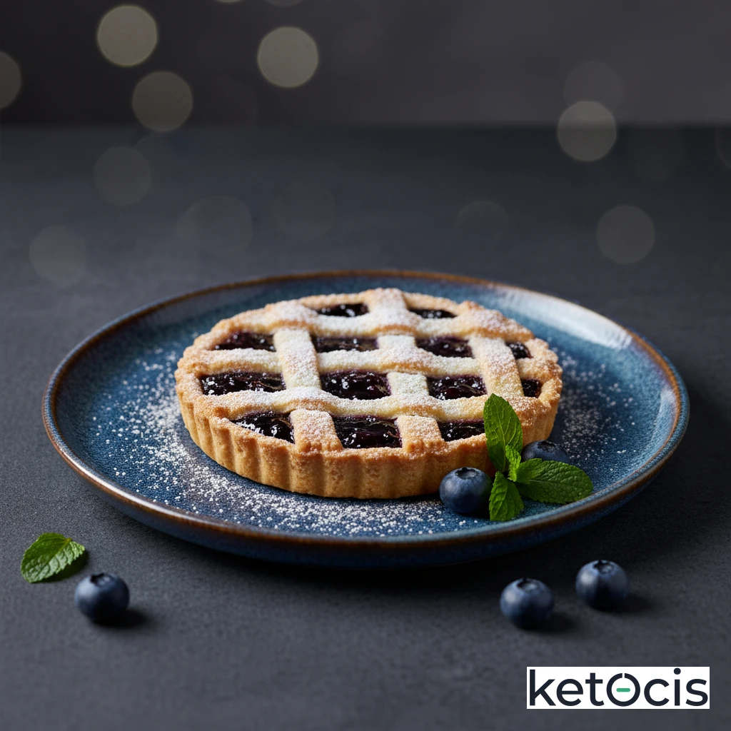 Tarta Cetogénica Linzer con Relleno de Mermelada Keto de Arándanos