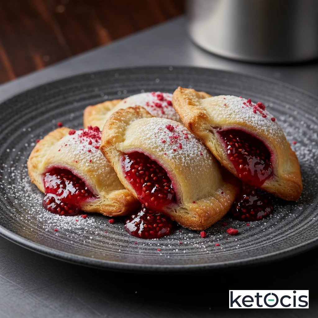 Empanadillas Keto Dulces Rellenas de Falsa Mermelada de Frambuesa