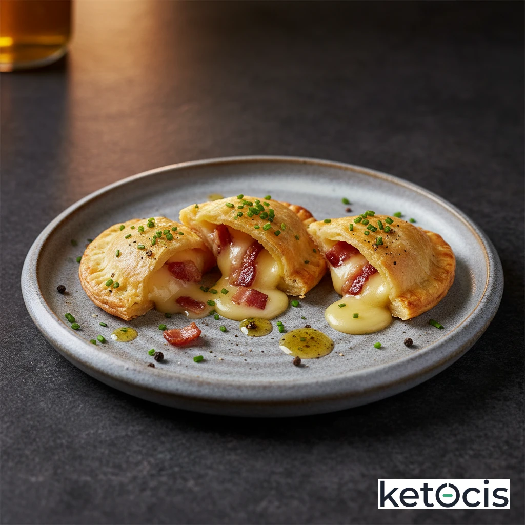 Empanadillas de Desayuno Keto con Queso Gouda y Bacon