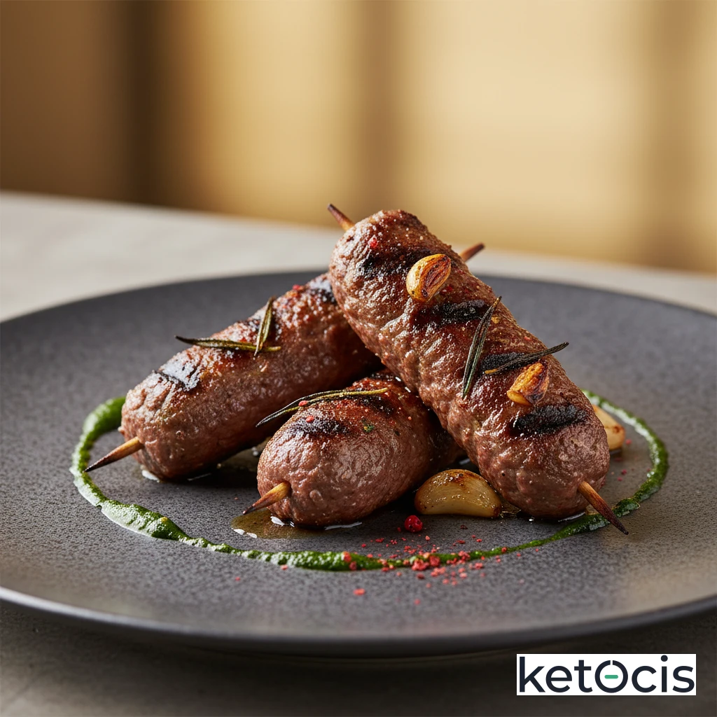 Brochetas Keto de Carne Picada a la Parrilla al Carbón