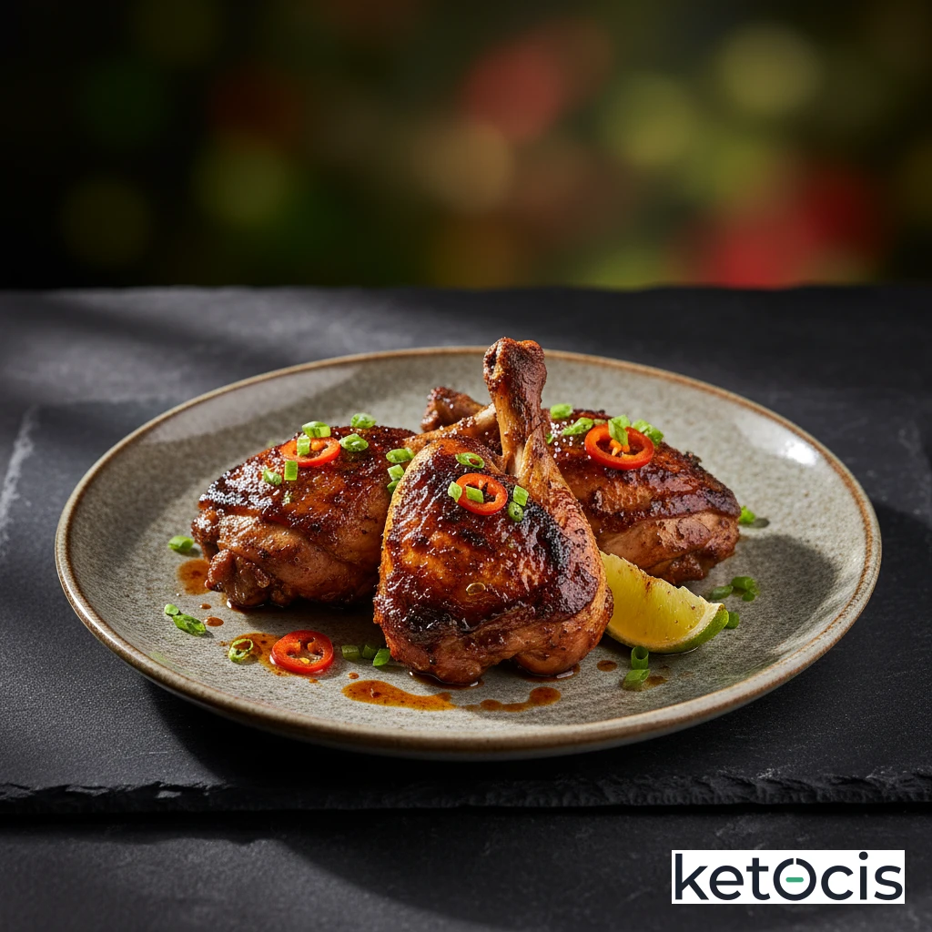 Pollo Keto Estilo Jerk Jamaiquino Asado Picante