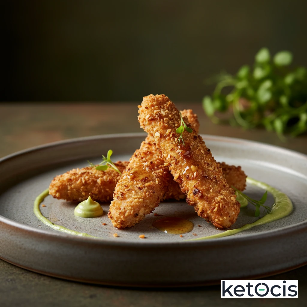 Tiras de Pechuga Keto Empanizadas con Almendra Molida