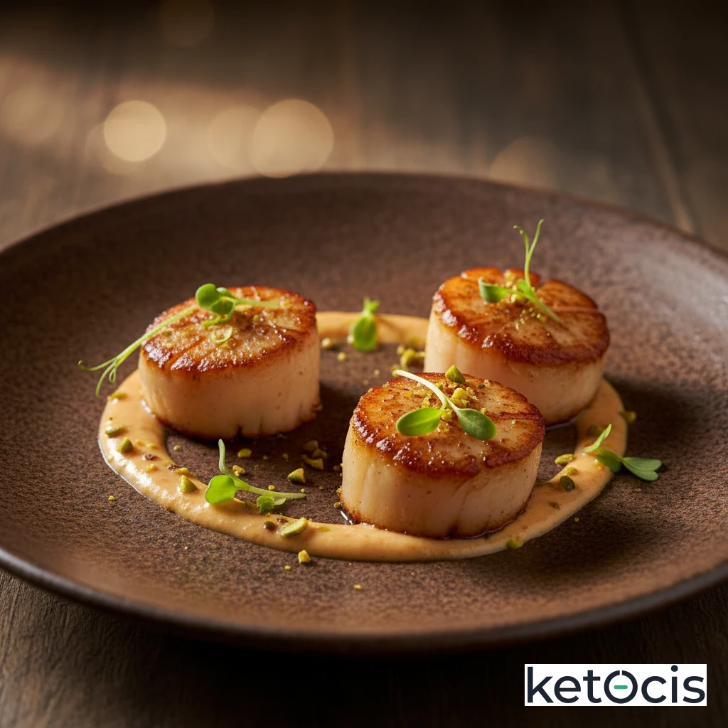 Vieiras Cetogénicas a la Plancha con Salsa de Naranja Falsa Keto
