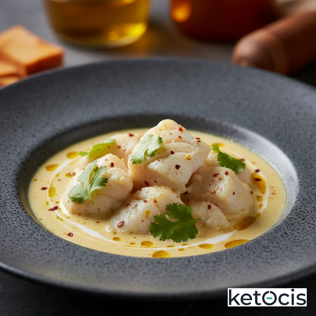 Curry Cetogénico de Pescado Blanco Suave y Cremoso con Coco