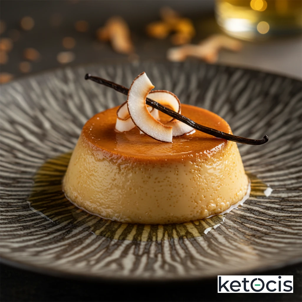 Flan Cetogénico Casero de Vainilla sin Lácteos Usando Coco