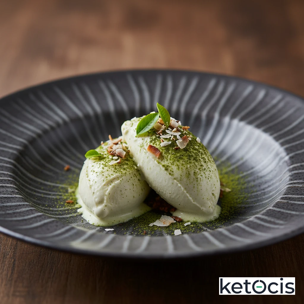 Helado Cetogénico de Té Matcha y Leche de Coco Cremosa