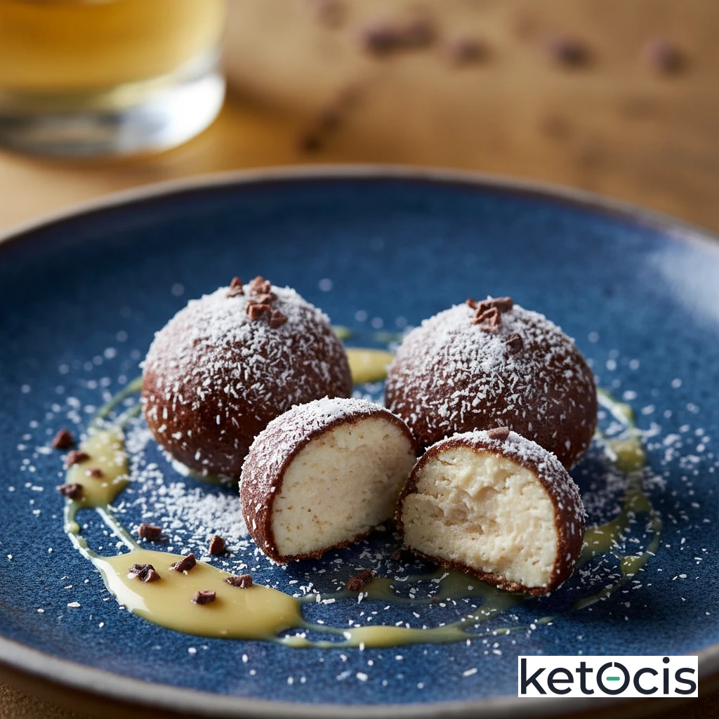 Trufas Cetogénicas de Coco y Mantequilla de Cacao Pura