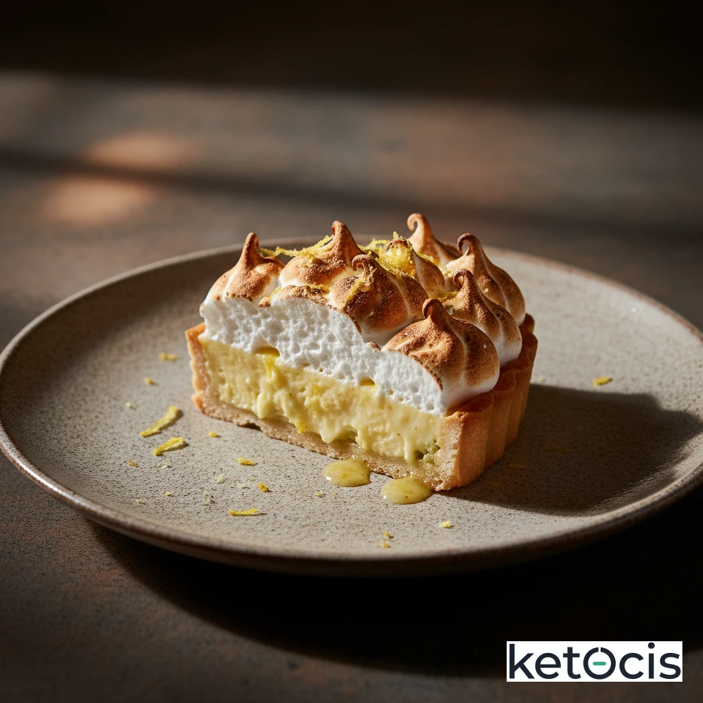 Tarta Cetogénica Falsa de Limón con Merengue Tostado Keto