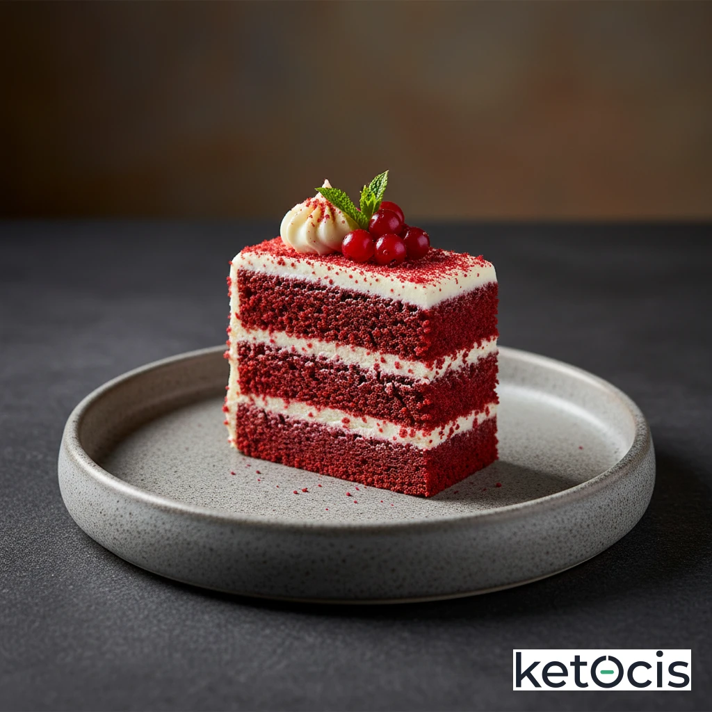 Tarta Red Velvet cetogénica baja en carbohidratos