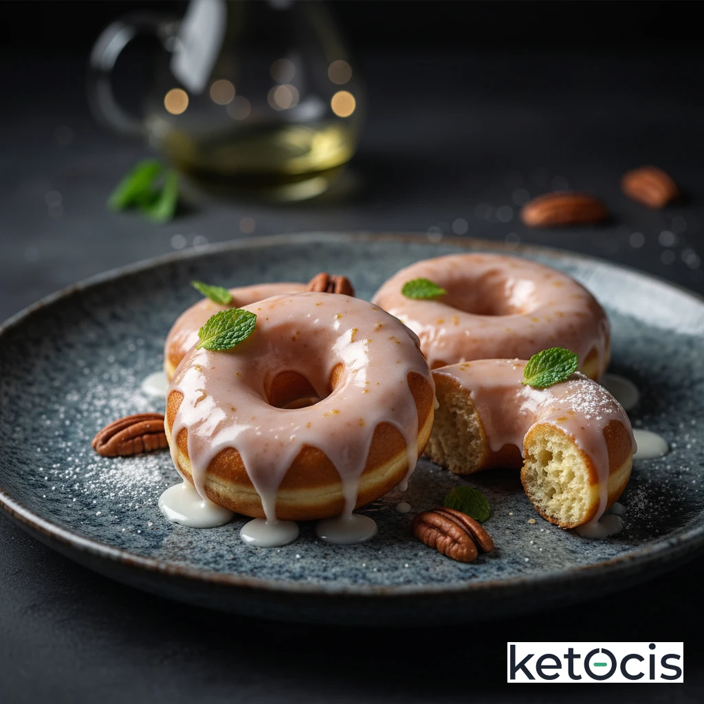 Donuts Keto Caseros de Vainilla Horneados Glaseado Cero