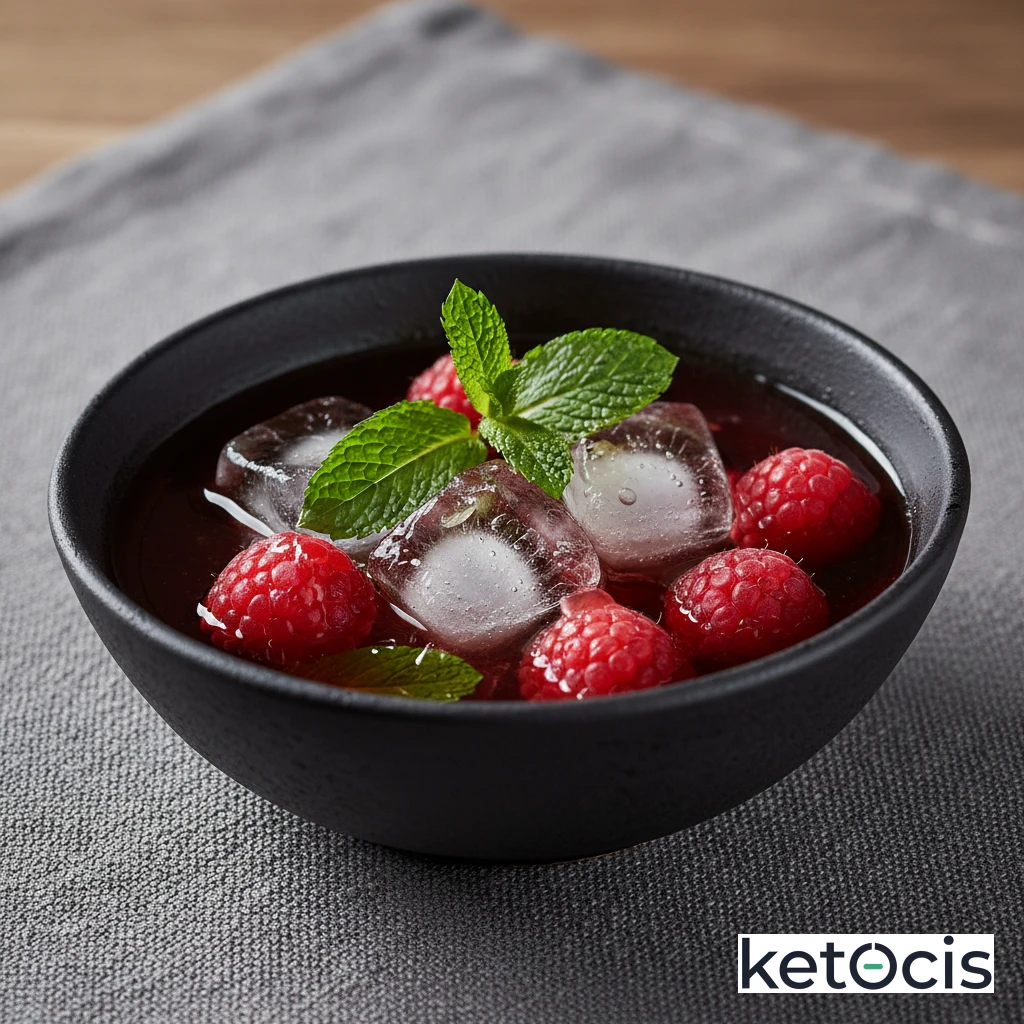 Té Keto Helado de Frambuesa y Menta Fresca Natural