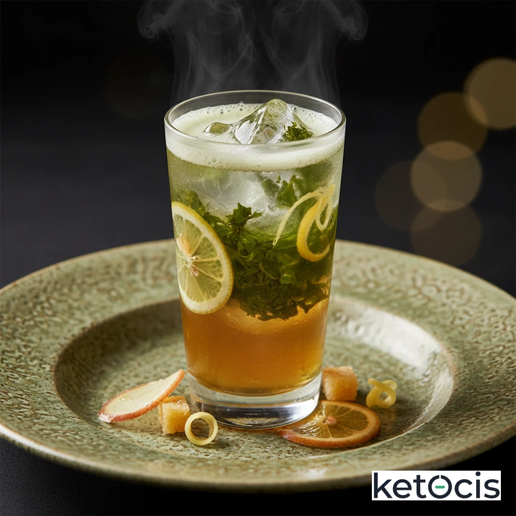 Té Verde Sencha Helado con Rodajas de Limón y Jengibre
