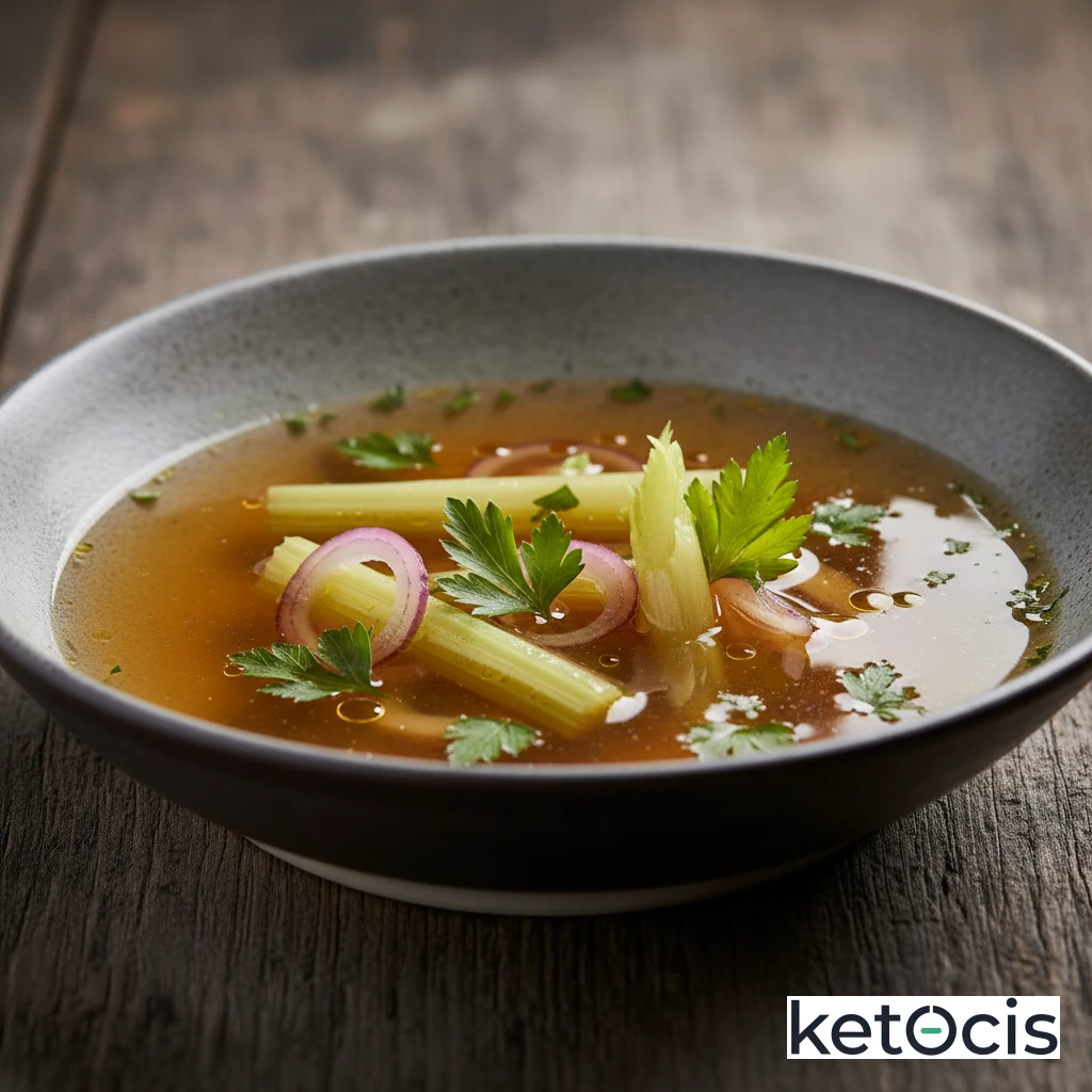 Caldo de Verduras con Apio Cebolla y Perejil Hervido