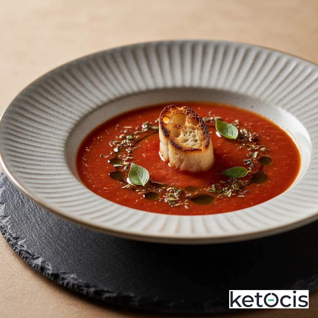 Sopa de Tomate Natural Casera Horneada sin Aceites Refinados
