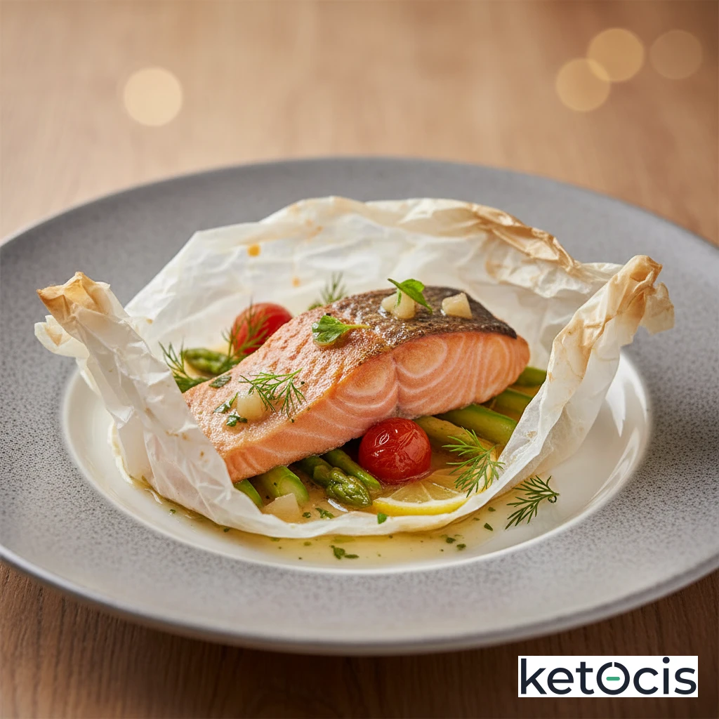 Salmón Salvaje Cocinado al Horno en Papillote