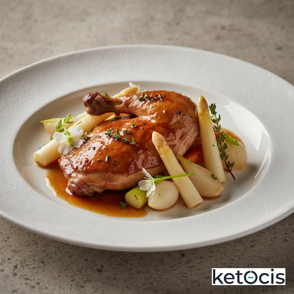 Pollo de Corral Estofado Lentamente con Verduras Claras Naturales