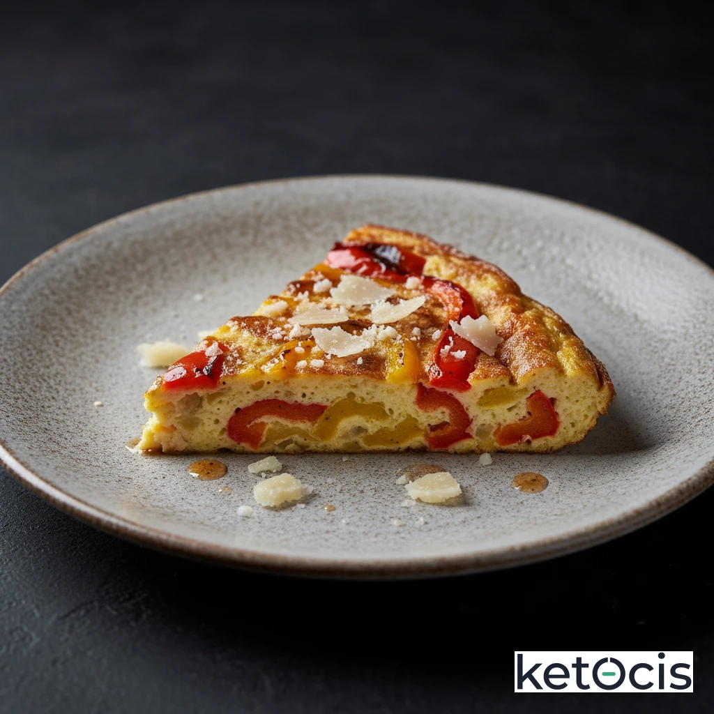 Frittata Cetogénica de Pimientos Asados y Queso Manchego Curado