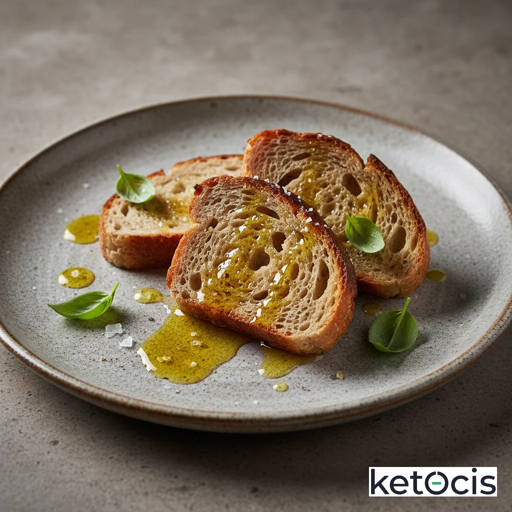 Pan Keto Rápido al Microondas Tostado con Aceite de Oliva Extra Virgen