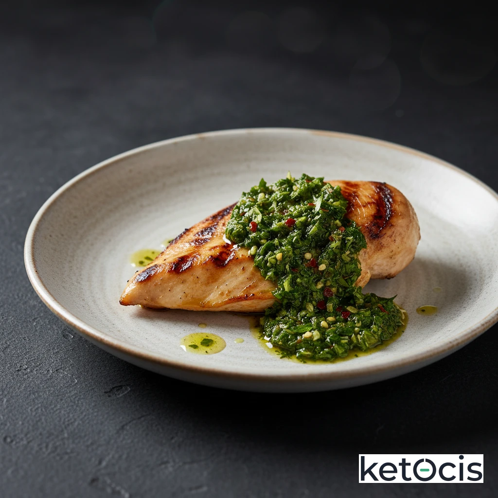 Pollo Cetogénico a la Plancha con Salsa Chimichurri Fresca Casera