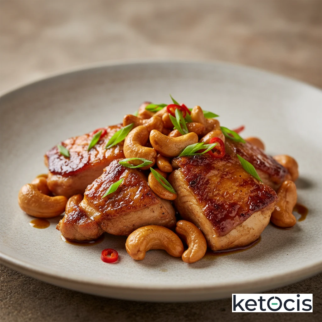 Pollo Keto Salteado con Anacardos y Salsa de Soja Fermentada