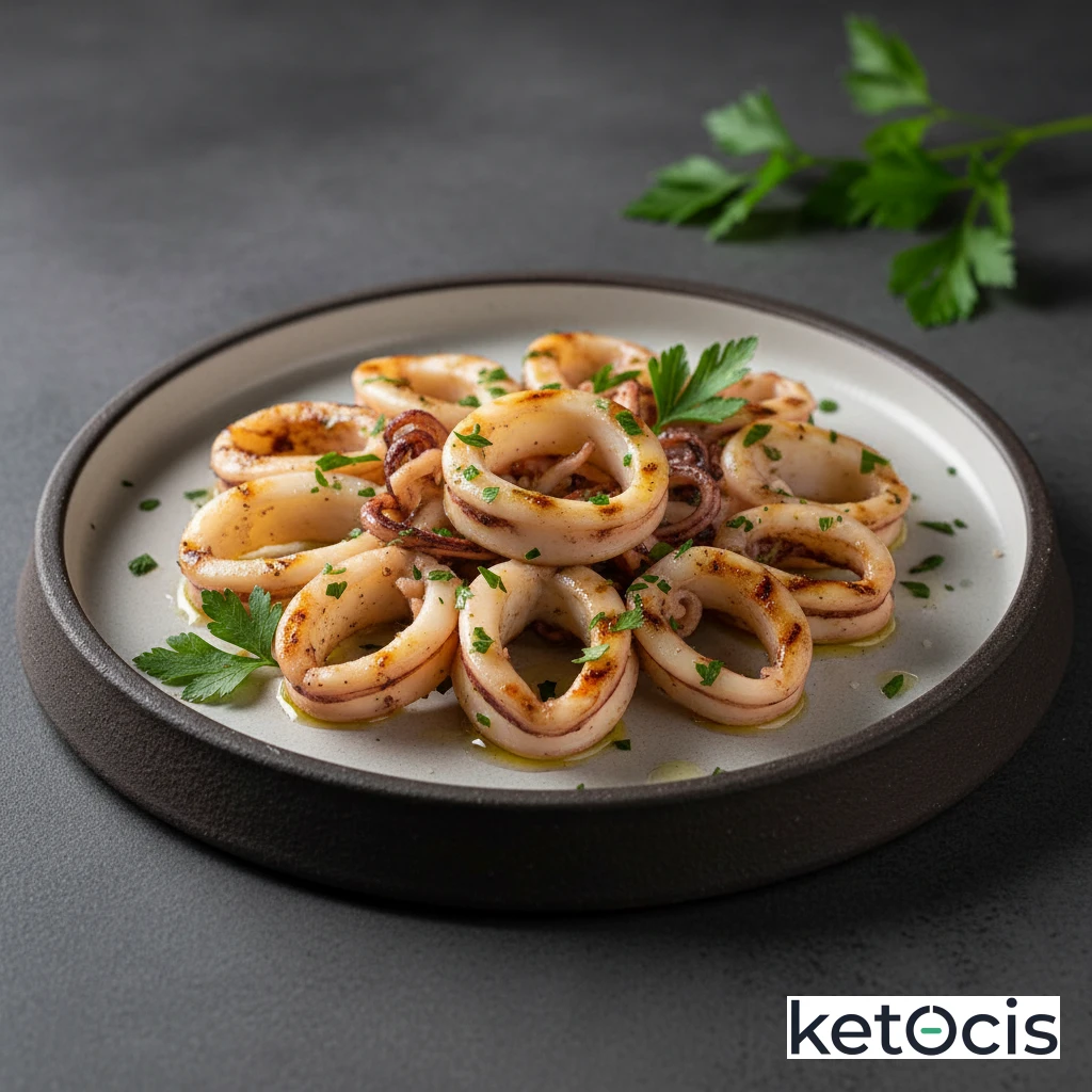 Calamares Keto a la Plancha Aliñados con Aceite y Perejil Fresco