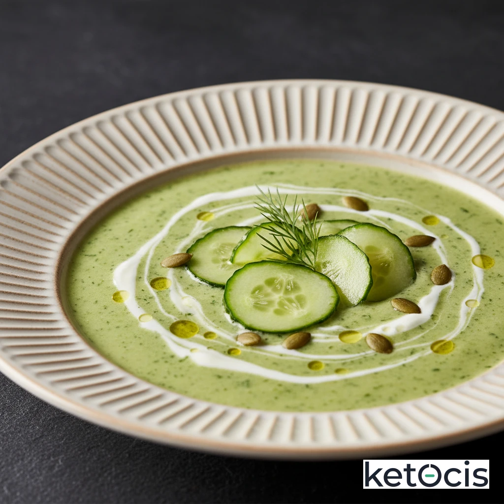 Sopa Cetogénica Fría de Pepino Batido con Yogur Natural