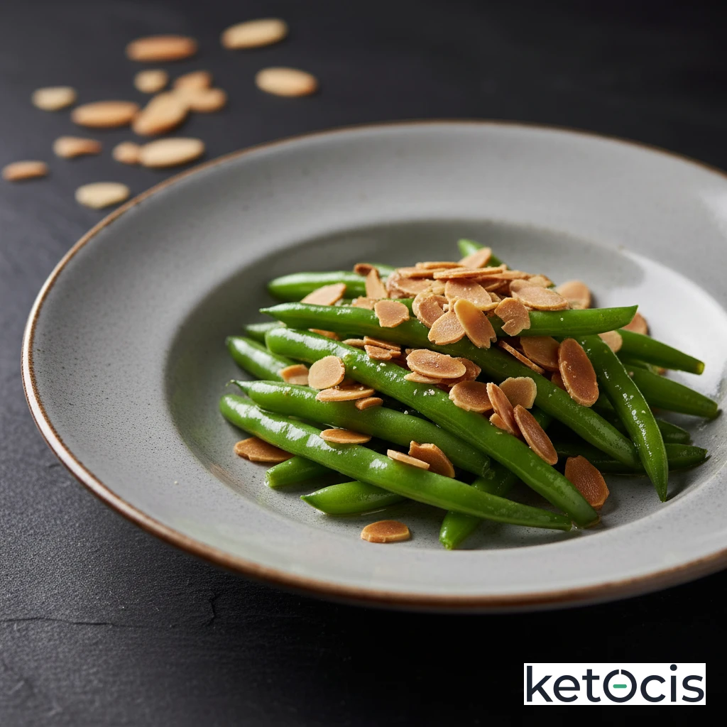 Judías Verdes Keto Hervidas con Almendras Fileteadas Tostadas