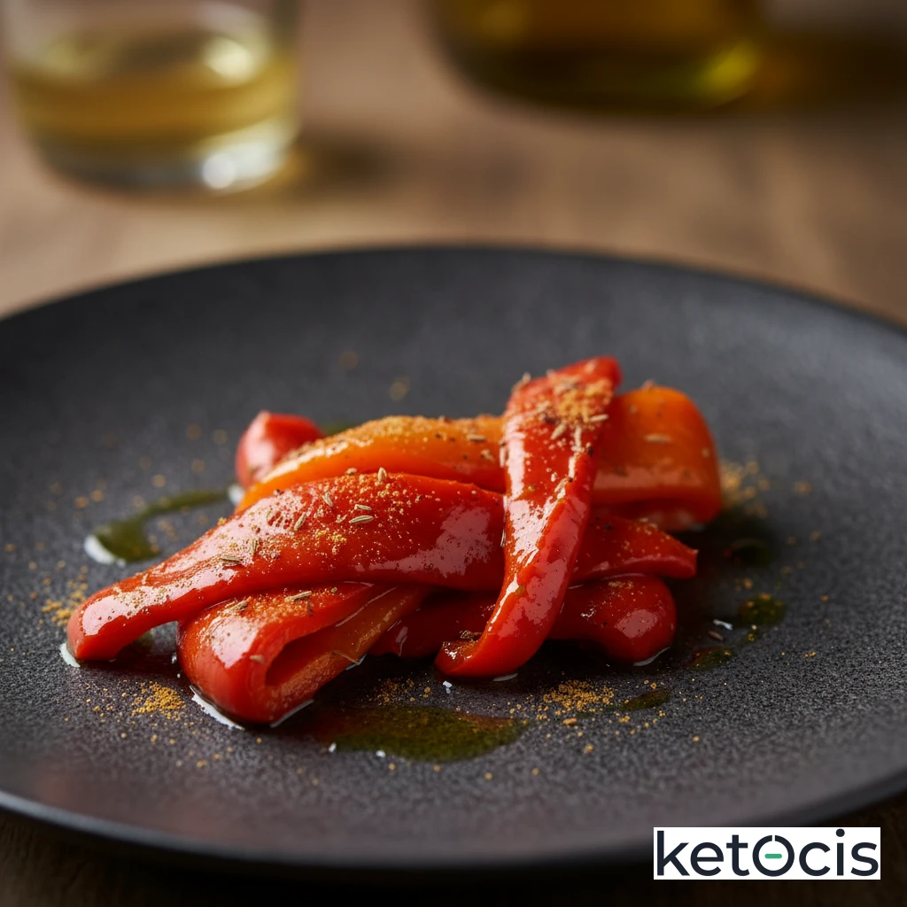 Pimientos Rojos Keto Horneados en Tiras con Comino en Polvo