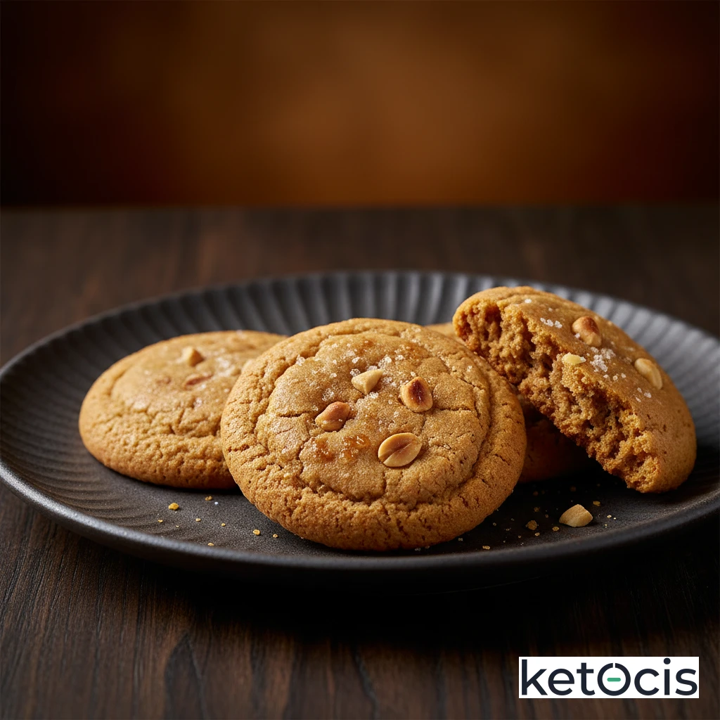 Galletas Cetogénicas de Mantequilla de Cacahuete Horneadas Crujientes