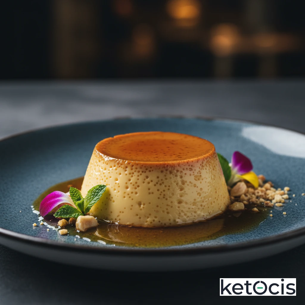 Flan Keto Casero de Huevo y Esencia de Vainilla Natural