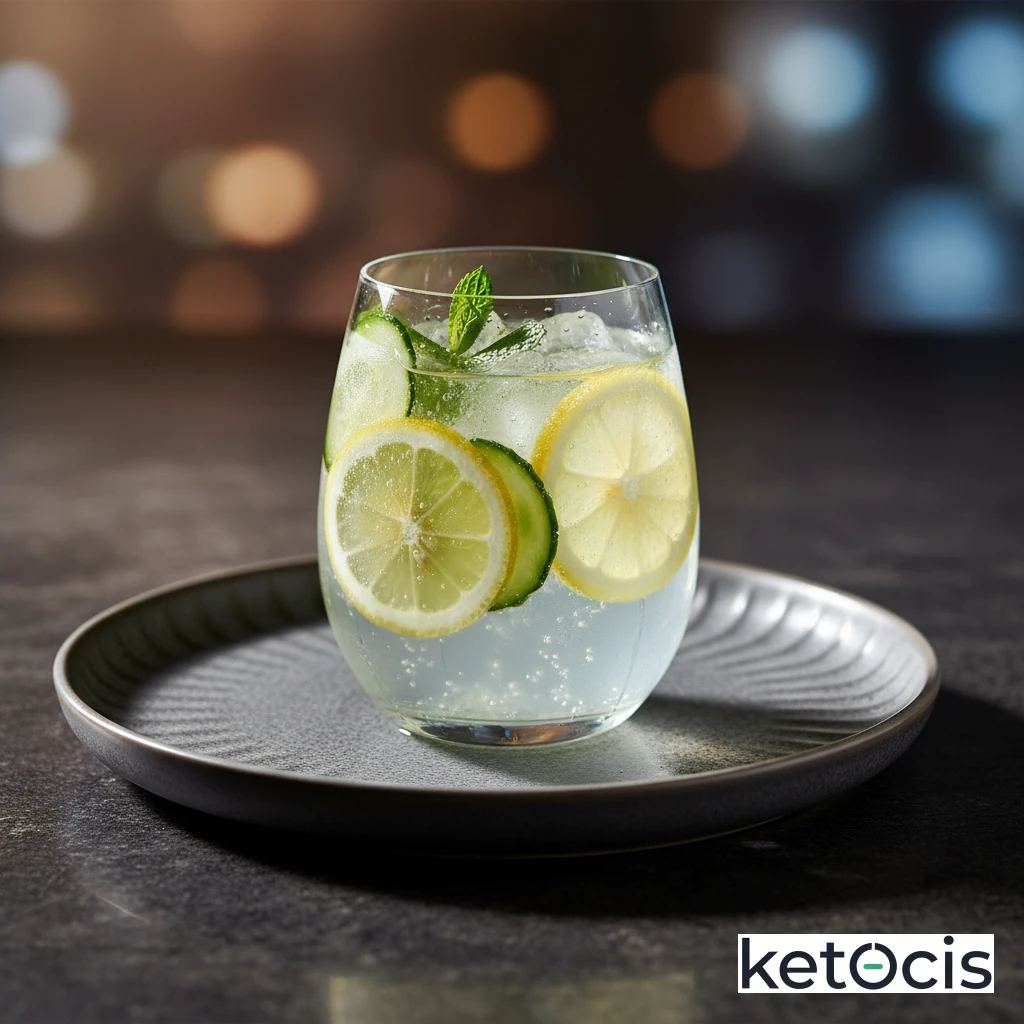 Agua Cetogénica Saborizada con Rodajas de Pepino y Limón