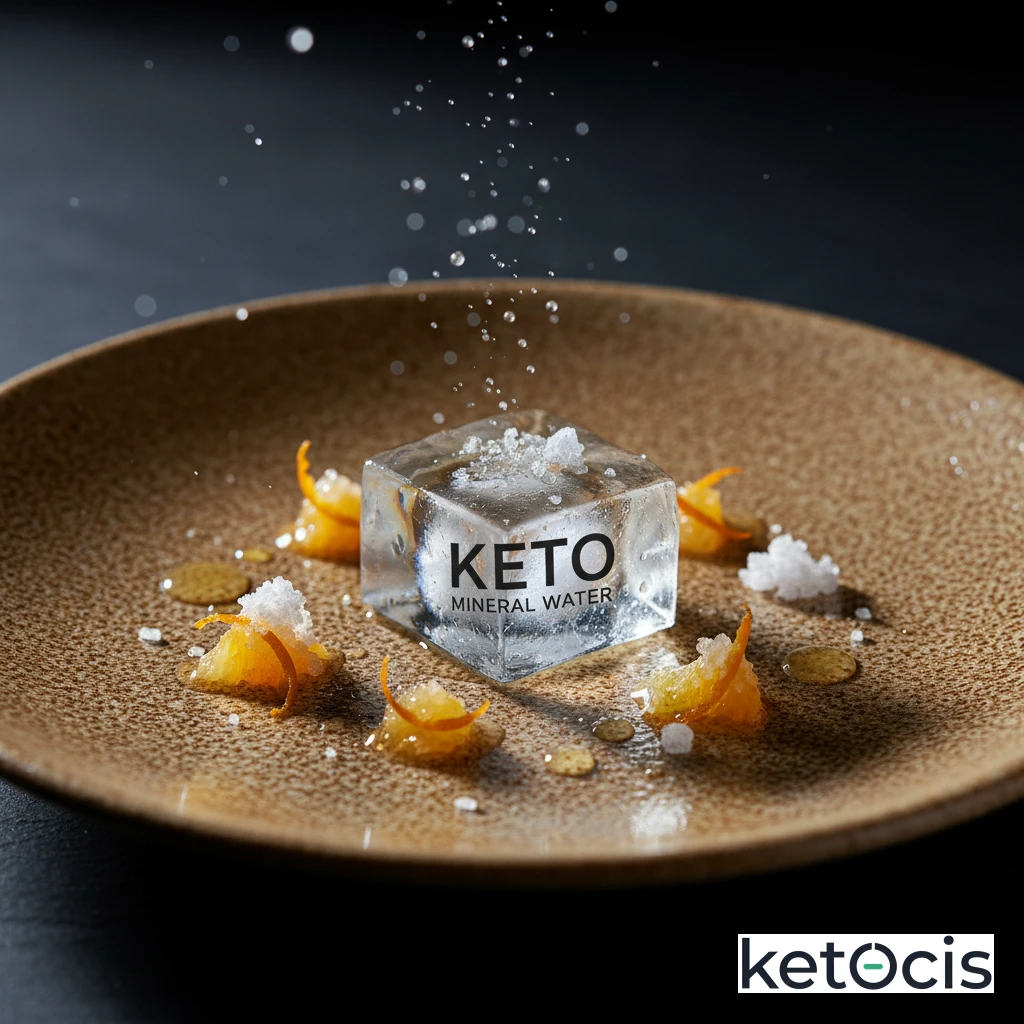 Agua Keto Mineral con Gotas de Naranja Fresca y Sal Marina