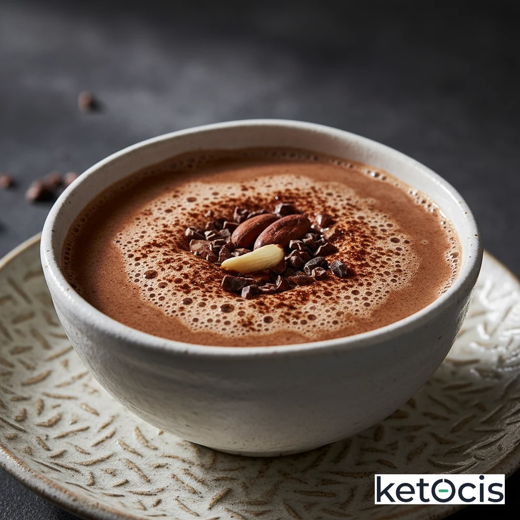 Cacao Cetogénico Caliente Preparado con Leche de Almendras