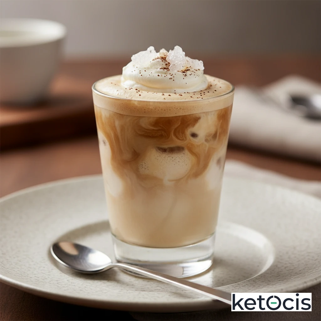 Batido Cetogénico Falso Frappé de Café Vainilla y Hielo