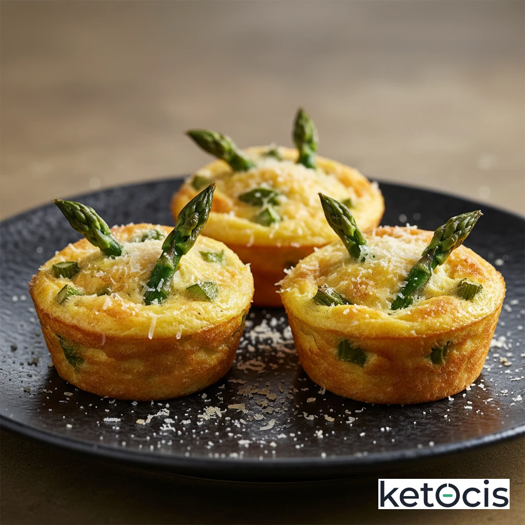 Muffins de huevo con espárragos trigueros y parmesano