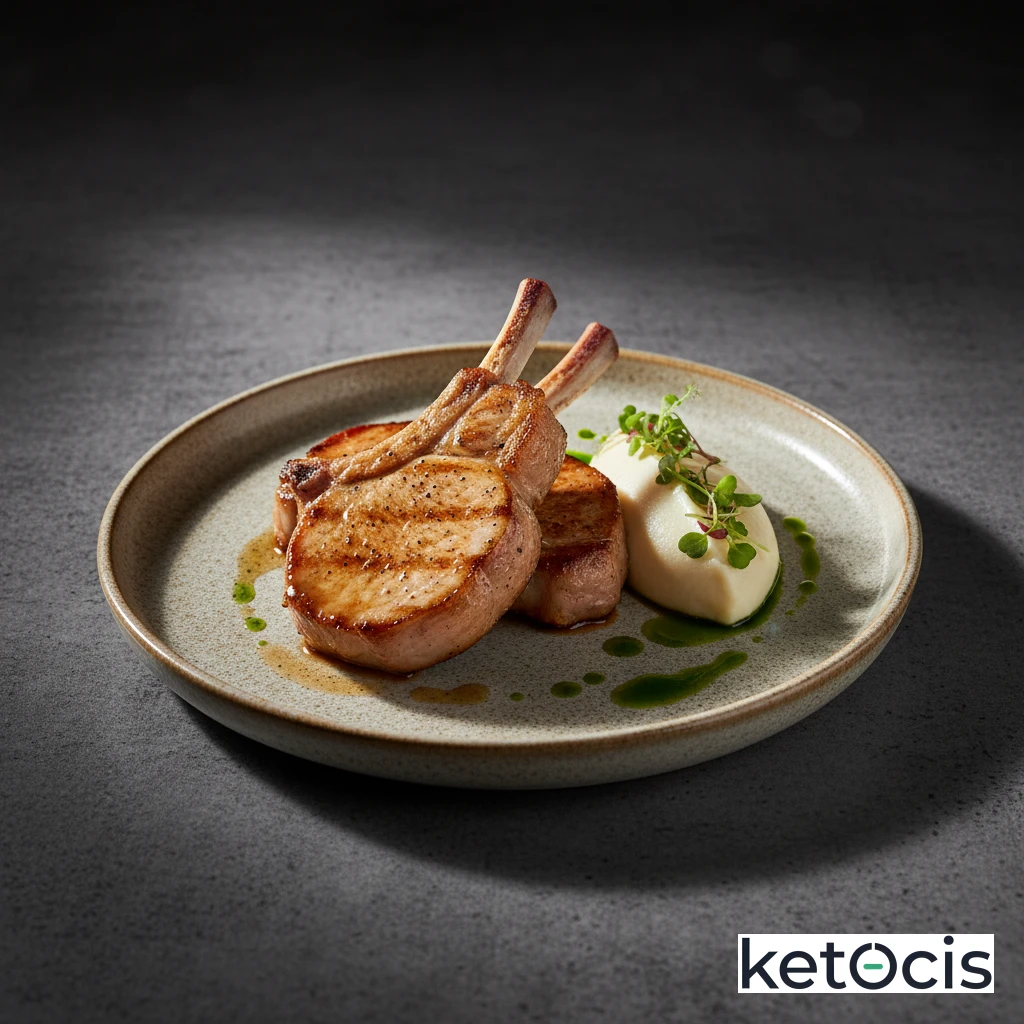 Chuletas de cerdo a la plancha con puré de colinabo