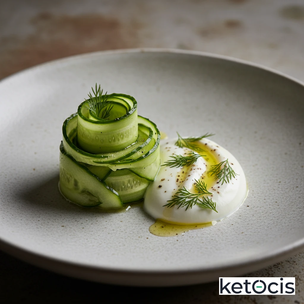 Ensalada de pepino rallado con yogur griego y eneldo