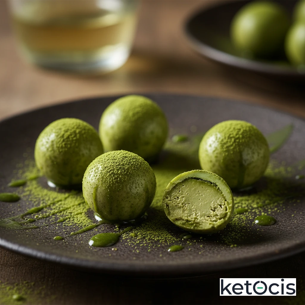 Bombones de manteca de cacao pura y té matcha