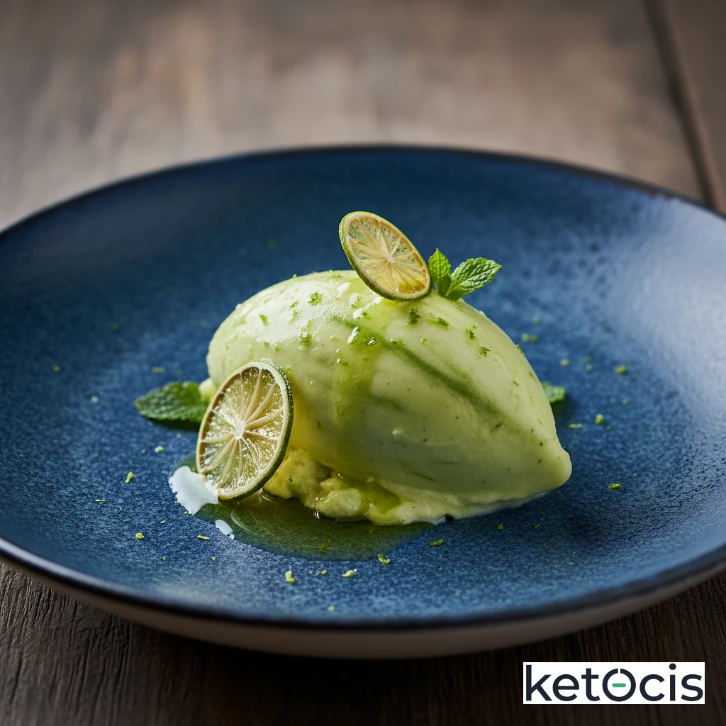 Helado de aguacate y lima sin lácteos casero