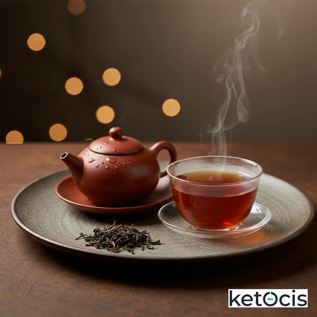 Té rojo pu erh caliente sin azúcar para la tarde